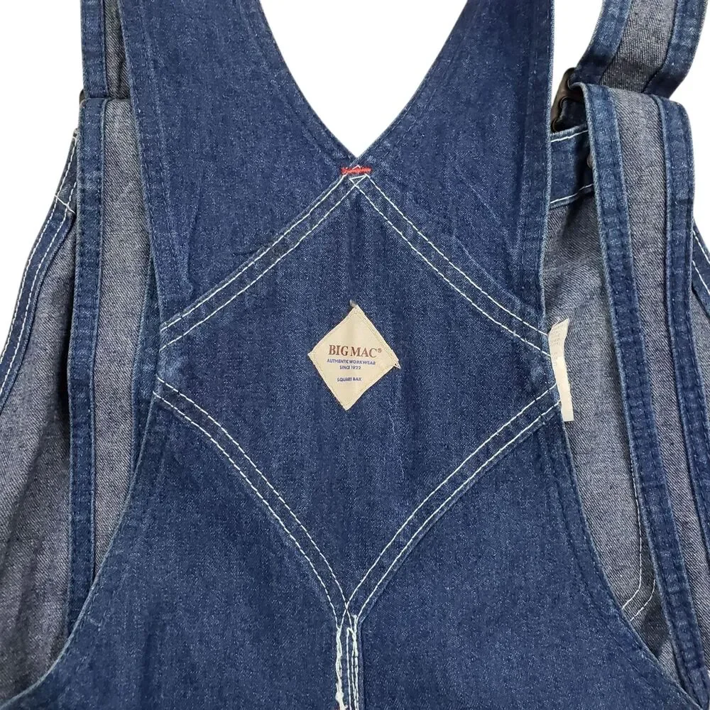 Vintage Big Mac Workwear Denim Bib Overalls Mens 45 Coveralls Jeans - Picture 9 of 13